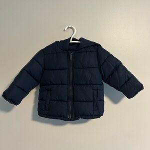 Old navy 12/18m Navy blue zip up hooded Puffer winter Jacket